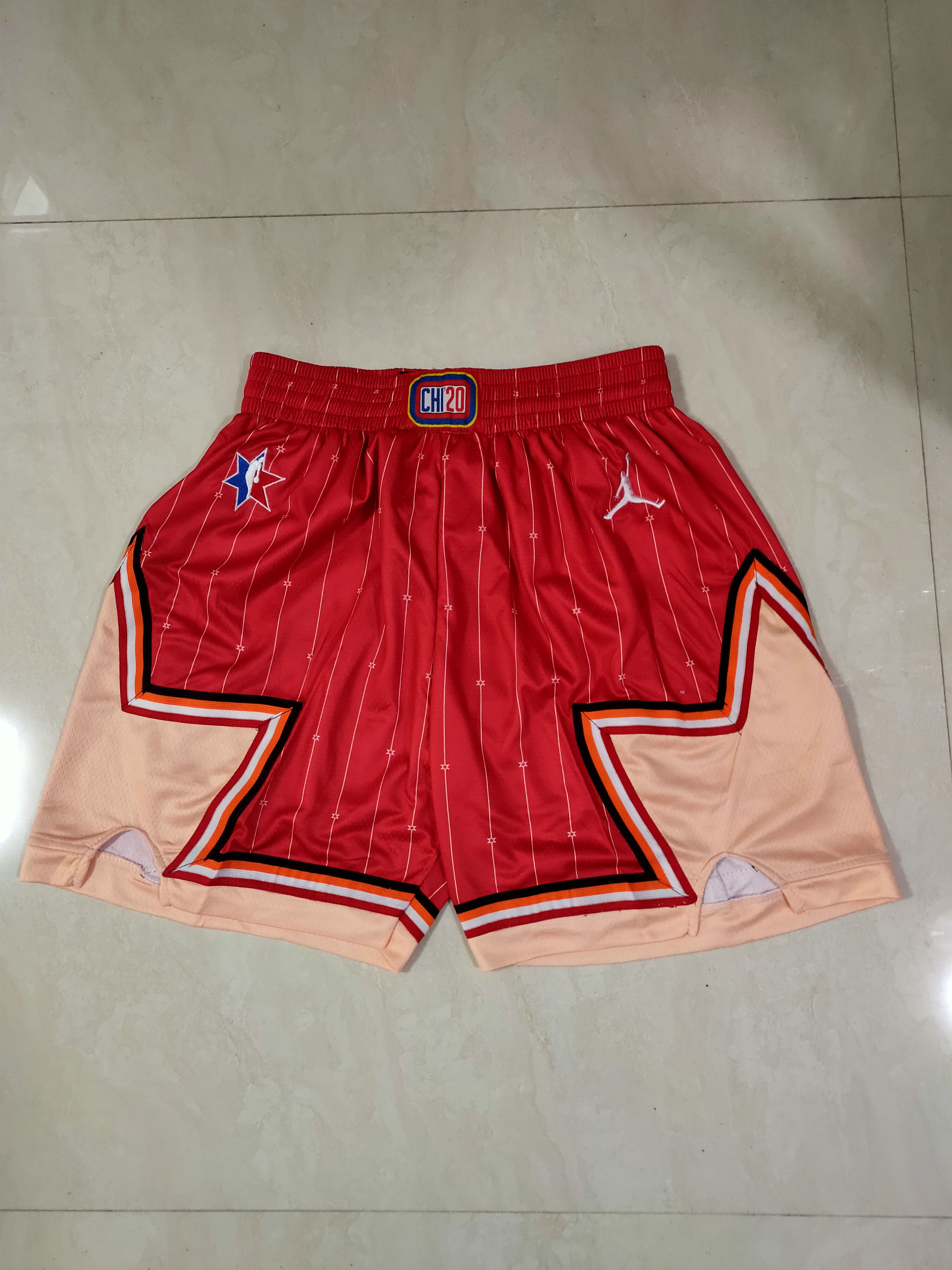 Men NBA 2020 all star Red Shorts 0416->more jerseys->NBA Jersey